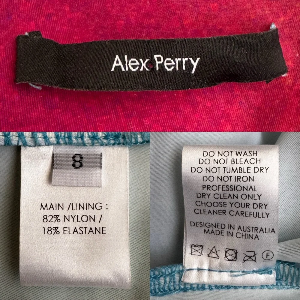Alex Perry Halton Twist-Front Jersey Mini Dress in Gradient Multicolor US:4 AU:8 - Picture 11 of 12